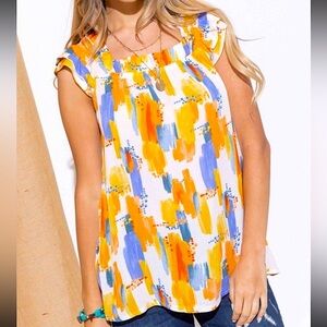 🆕🌿💛AND THE WHY: Ruffle Detailed Baby Doll Top SMALL